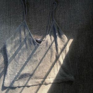 Brandy Melville grey ribbed stretch crop top tank